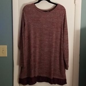 LOGO by Lori Goldstein Purple L/Sleeve Sweater 2X